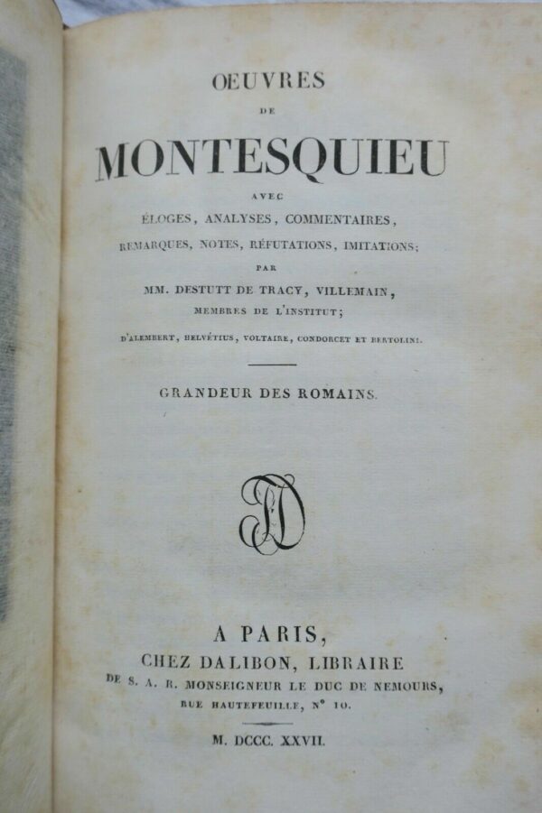 Montesquieu Grandeur des romains 1827 – Image 8