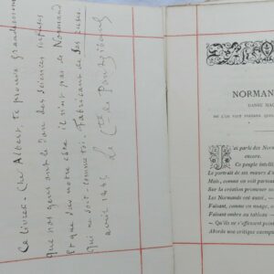 PONTGIBAUD Comte de  Normandises ou le Décaméron normand 1884 dédicacé