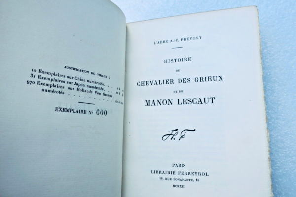 PREVOST Histoire du Chevalier des Grieux et de Manon / Hollande – Image 3