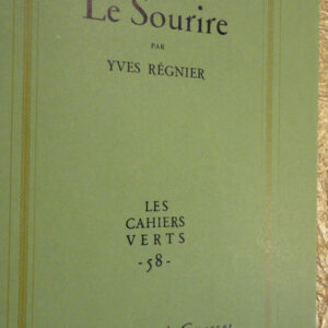 Régnier Le Sourire     Grasset 1960 - "Les Cahiers verts sur Alfa