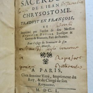 Sacerdoce de S. Iean Chrysostome 1650