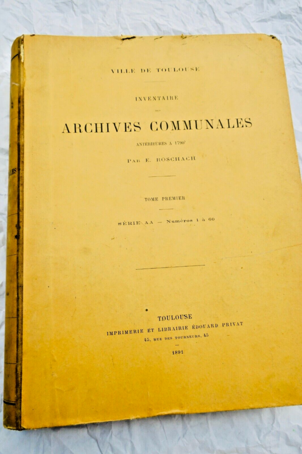 Toulouse Roschach ville de Toulouse inventaire des archives communales.. – Image 6