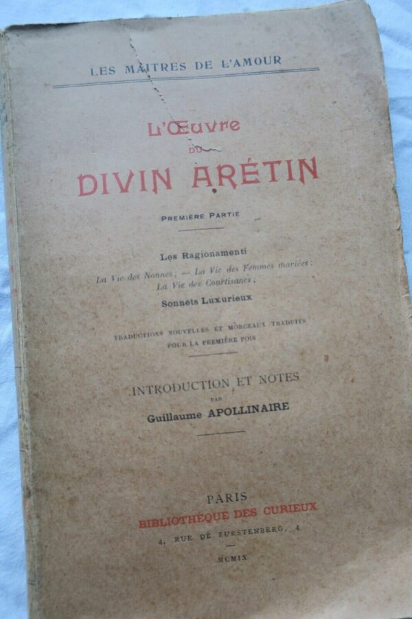 érotiqueApollinaire, Guillaume: L'oeuvre du divin Arétin  1909 – Image 3
