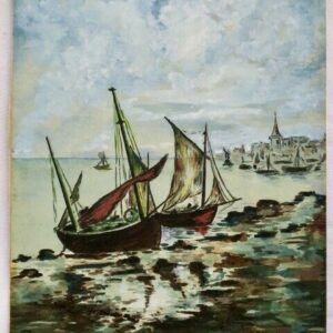 marine Peinture gouache 24 X 32,5 cm