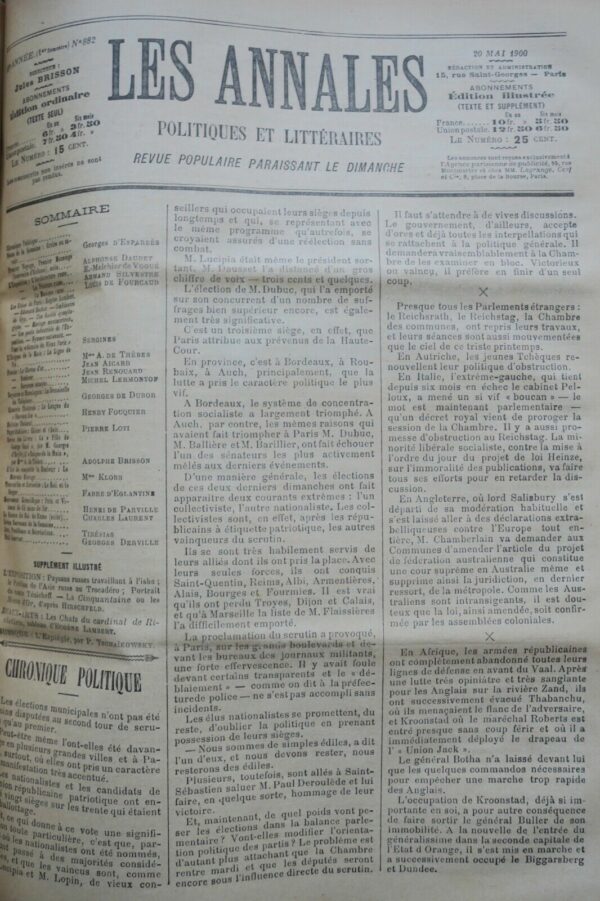 ANNALES POLITIQUES ET LITTERAIRES 1900 1 er semestre – Image 4