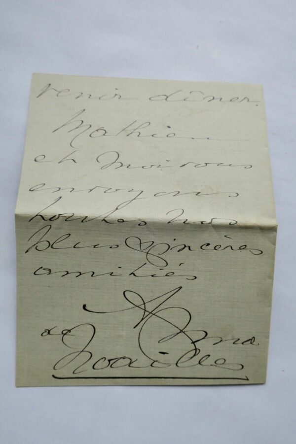 Anna de Noailles lettre autographe manuscrite & signée – Image 4