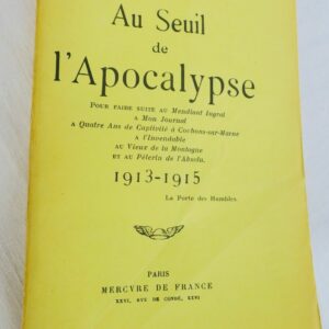 BLOY Léon  Au seuil de l'Apocalypse  1935