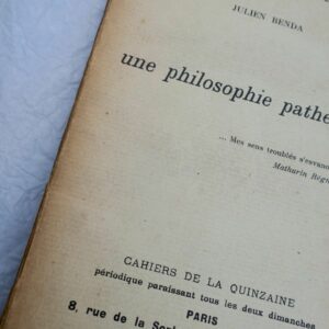 Benda, Julien philosophie pathétique Paris Cahiers de la Quinzaine