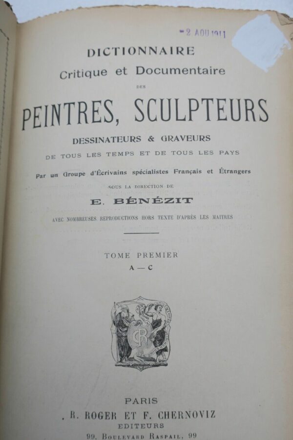Bénézit Dictionnaire critique et documentaire des peintres, sculpteurs...1911 – Image 6