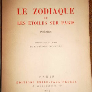 DEREME Le zodiaque ou l'étoile sur paris     ed originale * nté sur alfa