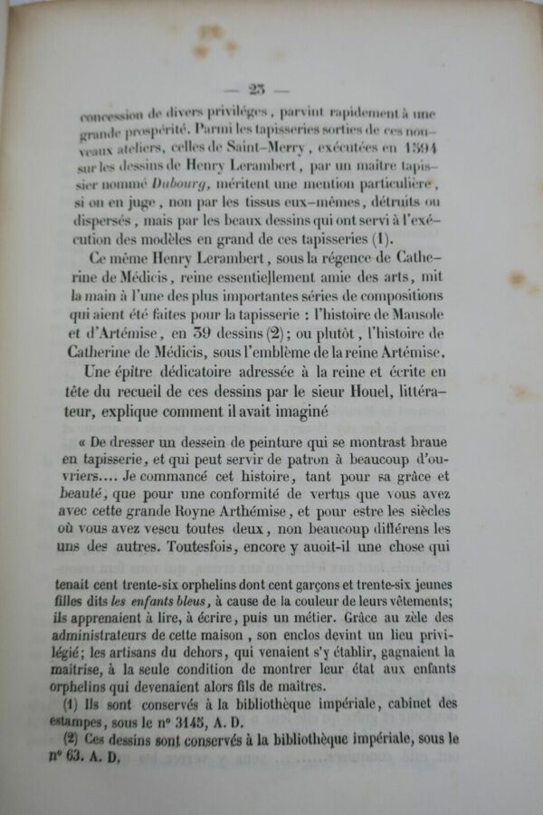 Gobelins Notice historique sur les manufactures impériales des Gobelins 1853 – Image 7