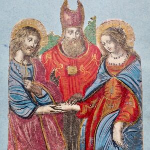 Gravure peinte 85 x 102 mm.