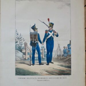 Infanterie de ligne  39x55,5 cm lithographie Ch. Aubry