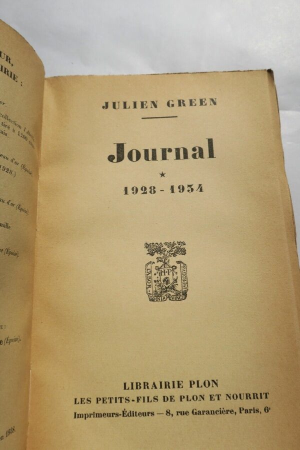 Julien Green Journal 1928-1939 – Image 7