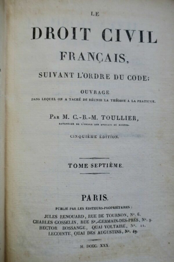 LE DROIT CIVIL FRANÇAIS SUIVANT LORDRE DU CODE 1830 – Image 4