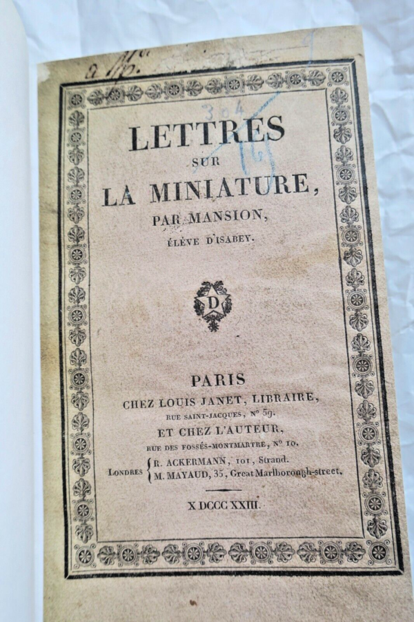 Lettres sur la miniature 1822 – Image 6
