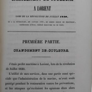 Lorient précis des faits relatifs au changement de couleurs à Lorient 1830