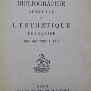 MUSTOXIDI Histoire de l'esthétique française 1700-1900