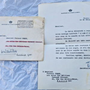 Reine de Belgique secrétariat de la reine Lettre
