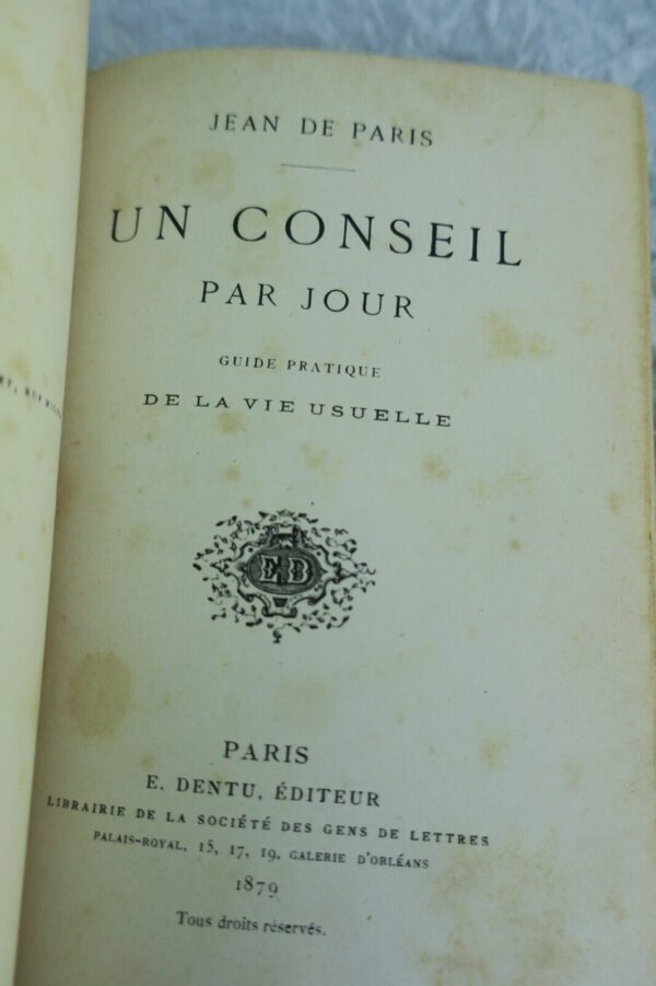conseil par jour. Guide pratique de la vie usuelle 1879 – Image 9