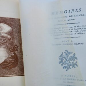 érotique Casanova Mémoires de J. Casanova de Seingalt écrit par lui-même