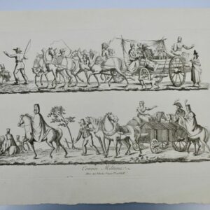 gravure sur acier, convoi militaire 44 x 26,5 cm