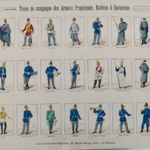 1870 tenue de campagne des armées prussienne, badoise & bavaroise 59 x 40 cm