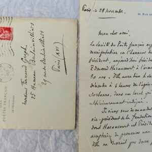 André Foulon de VAULX lettre autographe manuscrite & signée