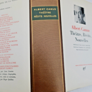 CAMUS Albert Théatre. Récits. Nouvelles. Préface par Jean Grenier