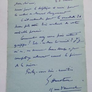 Hanotaux lettre autographe manuscrite