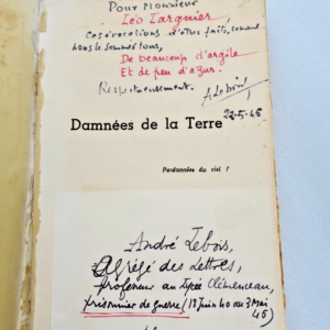 LEBOIS André DAMNEES DE LA TERRE