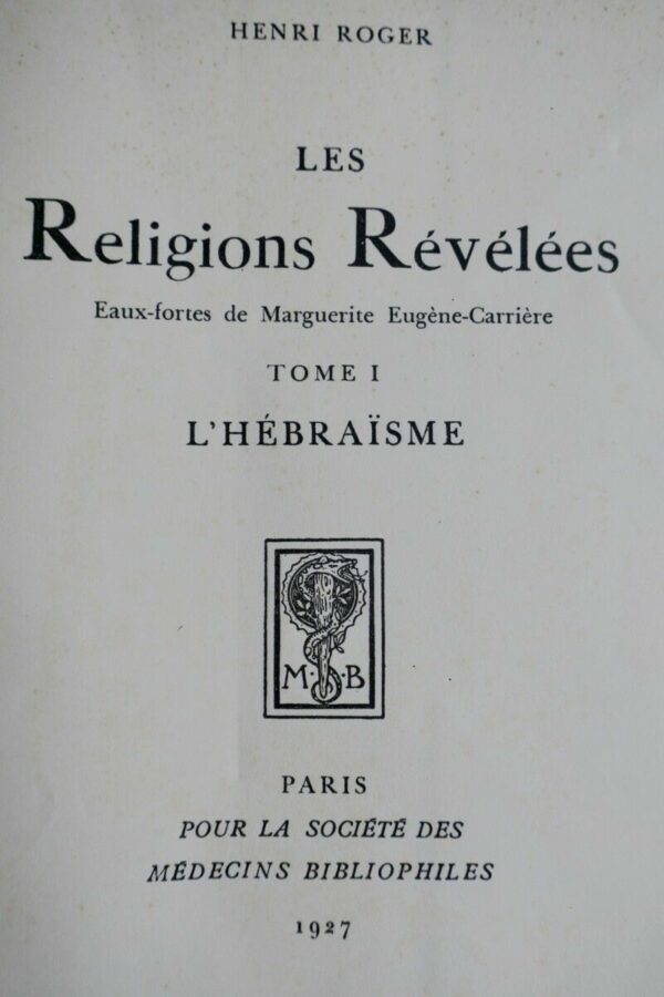 Les religions révélées. Eaux-fortes de Marguerite Eugène-Carrière. Tome 1.. – Image 3
