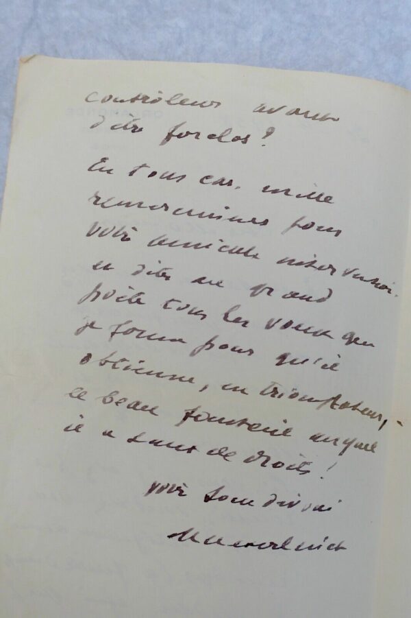 MAETERLINCK 3 lettres autographes manuscrites & signées – Image 3