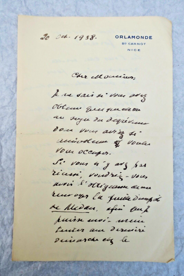 MAETERLINCK 3 lettres autographes manuscrites & signées
