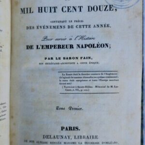 Napoléon  Manuscrit de mil huit cent douze
