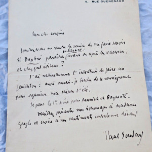 Paul Souday lettre autographe signée