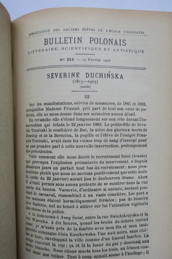 Pologne BULLETIN POLONAIS Litteraire Scientifique et Artistique 1905 1906 1907 – Image 6