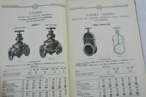 ROBINETTERIE INDUSTRIELLE POUR EAU, VAPEUR, GAZ 1926