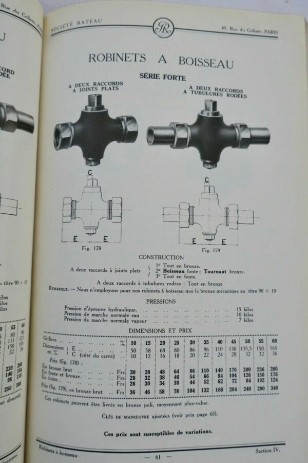 ROBINETTERIE INDUSTRIELLE POUR EAU, VAPEUR, GAZ 1926 – Image 8