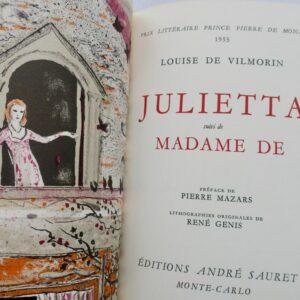 VILMORIN (Louise de) Julietta, suivi de Madame de