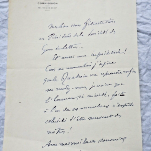 XANROF belle lettre manuscrite autographe