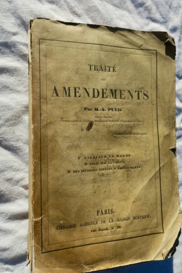 agriculture TRAITE DES AMENDEMENTS Puvis