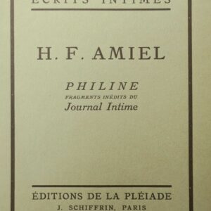 AMIEL Philine, fragments inédits du journal intime. Publiés par Bernard Bos