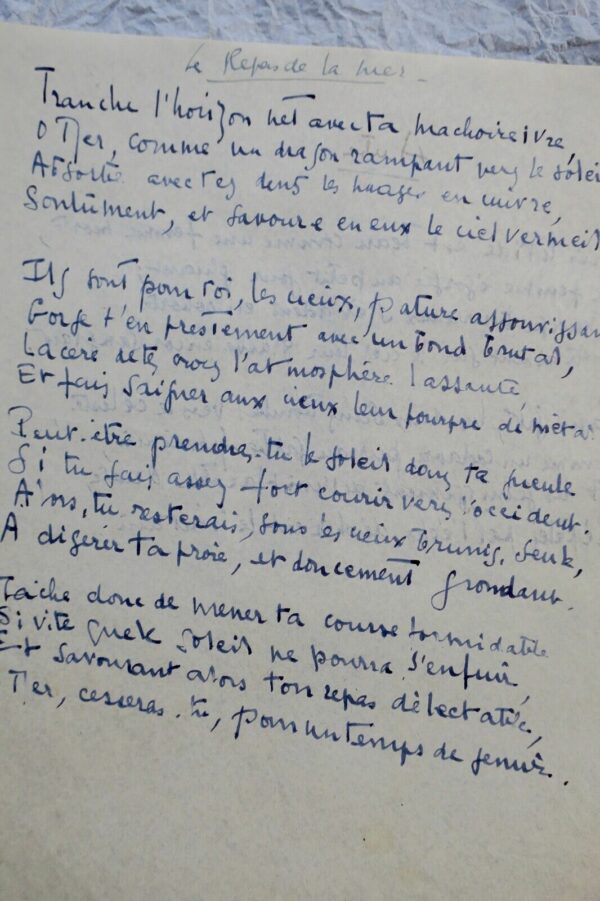 ANDRE FIGUERAS  manuscrit autographe POEMES – Image 7