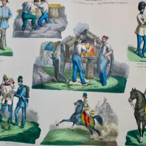 Armée Autrichienne 47 x 35,5 cm, lithographie en couleur