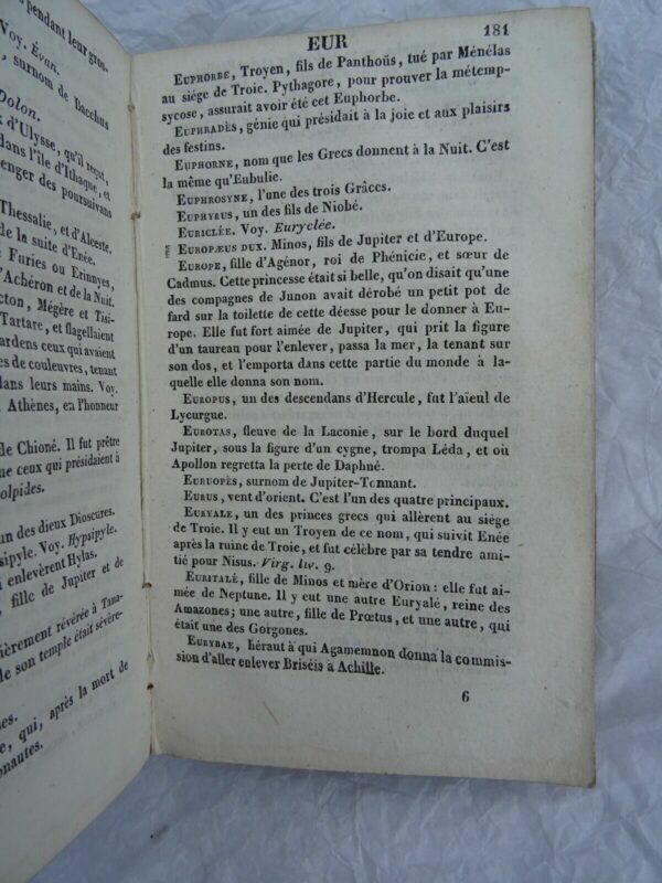 Chompré Dictionnaire Abrégé de la fable 1833 – Image 4