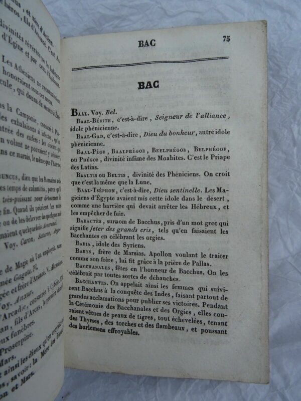 Chompré Dictionnaire Abrégé de la fable 1833 – Image 5