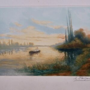 FRAIPONT Gustave AQUARELLE 16,5 x 25 cm.