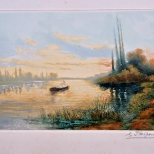 FRAIPONT Gustave AQUARELLE 16,5 x 25 cm.