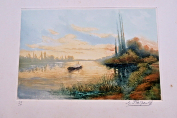 FRAIPONT Gustave AQUARELLE 16,5 x 25 cm.